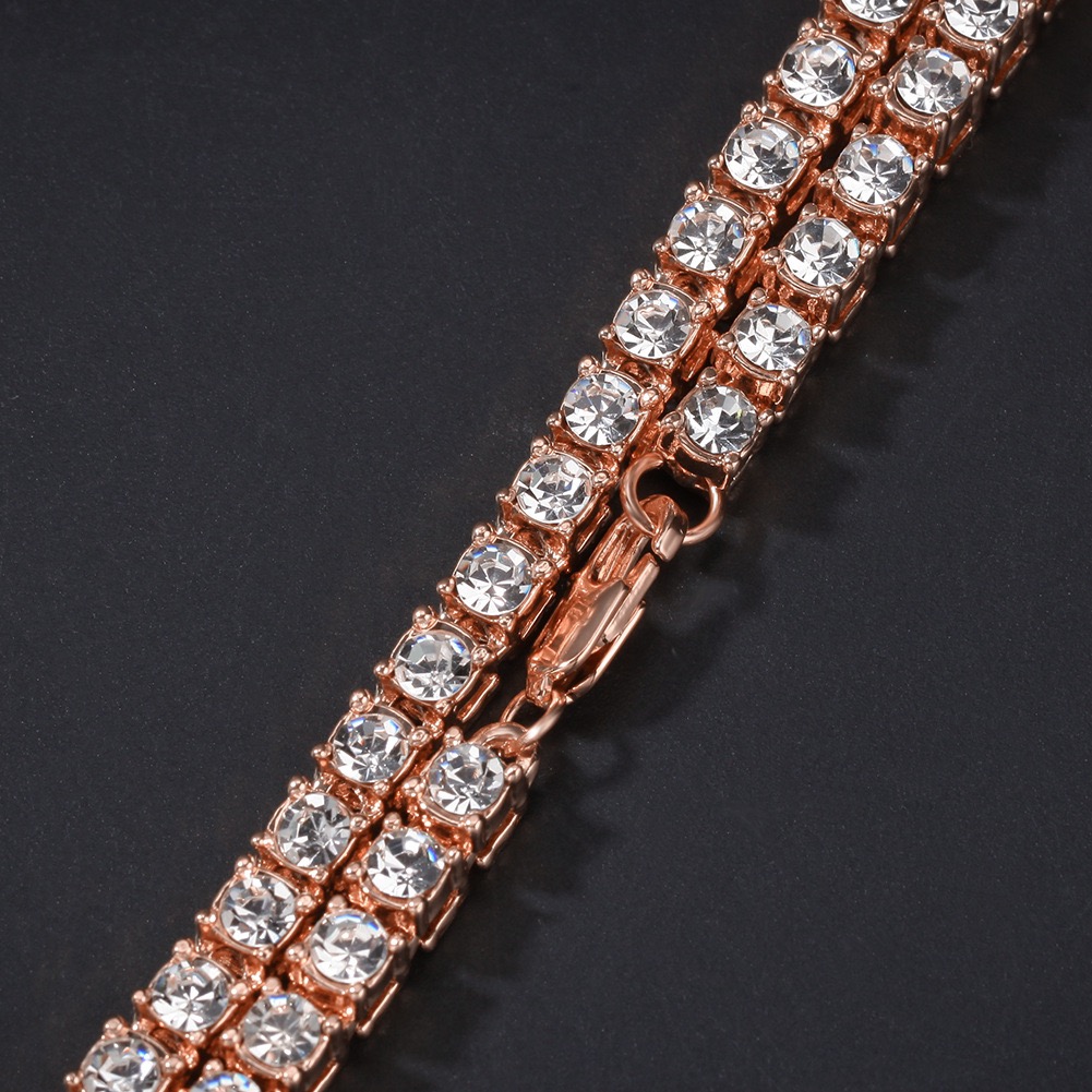 Hip Hop Inspired Moissanite Tennis Necklace with Durable Chain Perfect for Both Genders