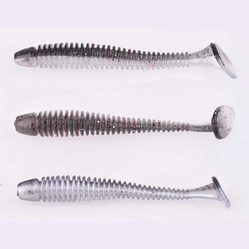 Proleurre Fishing Worm Soft Lures Jig Wobblers 5cm 7cm 9cm Easy Shiner for Carp Bass Artificial Double Colors Silicone Swimbait Z250411