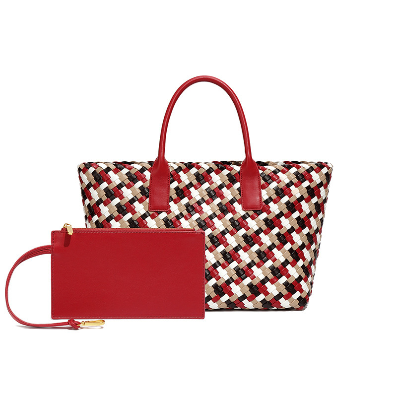 Colorful Woven Bag Women's Fashion Large Capacity Handbag Designer Shoulder Handbag