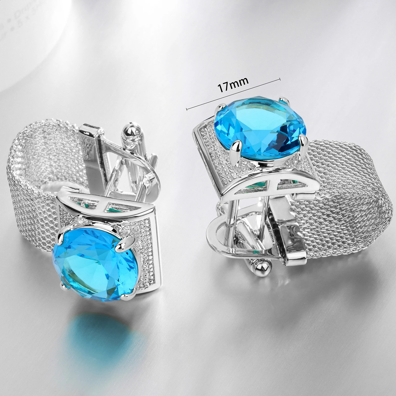 Heisen crystal mens cufflinks silver chain mens French shirt cufflinks wedding birthstone cufflinks gifts 250409