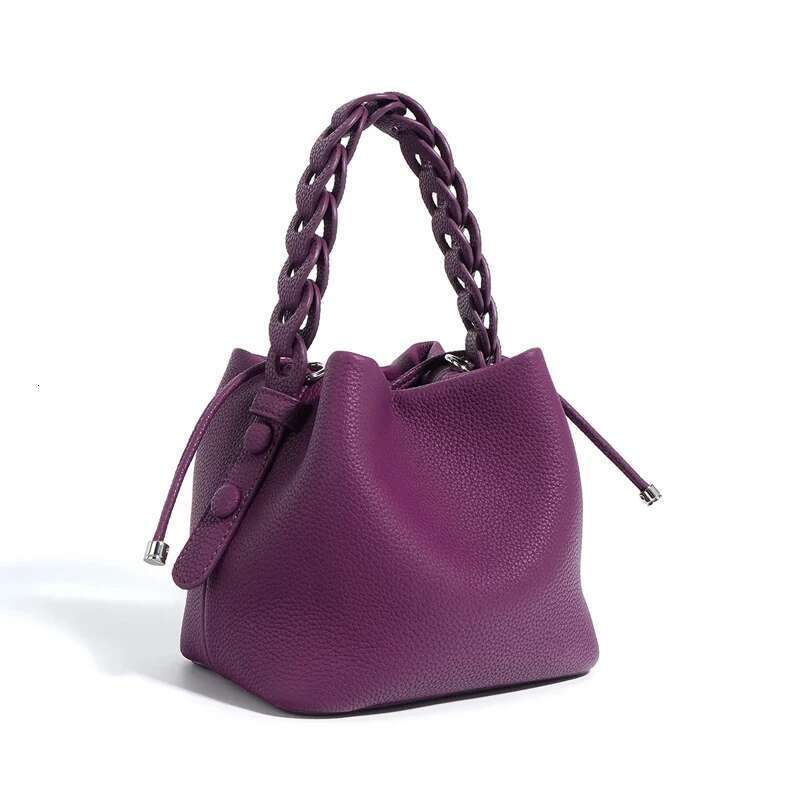 Designer Bag New Head Layer Cowhide Bucket Bag Leather Commuter Ride Single Shoulder Crossbody Handbag