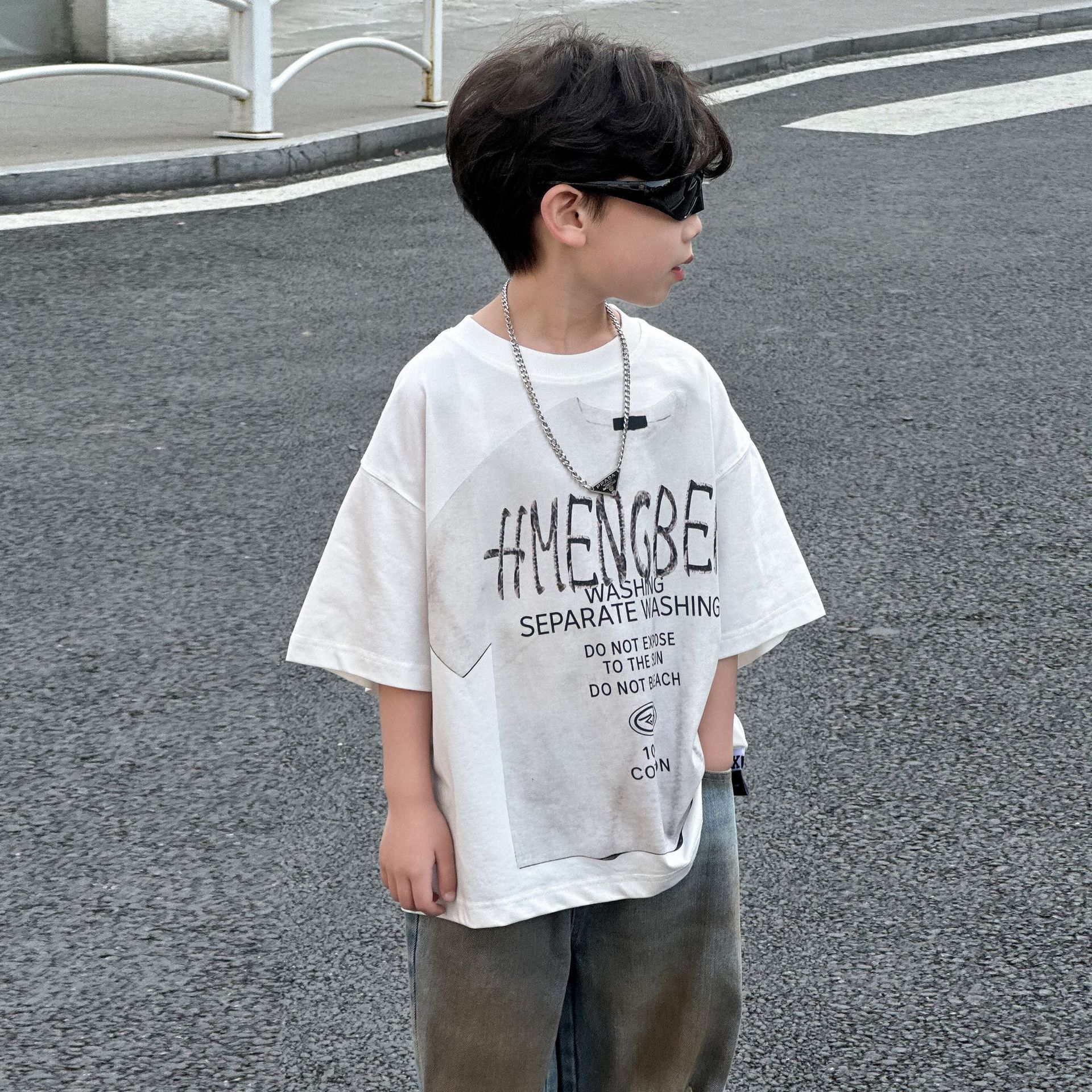 Ddmyshoesvip Boys Korean T Shirt New Style Children S Loose Short Sleeve Top Round Neck Summer Fashion For Small And Medium Sized Children