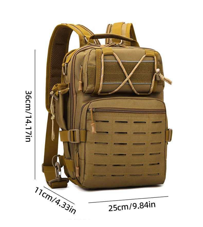 Fishing Tactical Backpack with Rod Holders Chest Bag Fish Box Accessories Large Capacity Outdoor Hiking Climbing Sports Bag Z250411