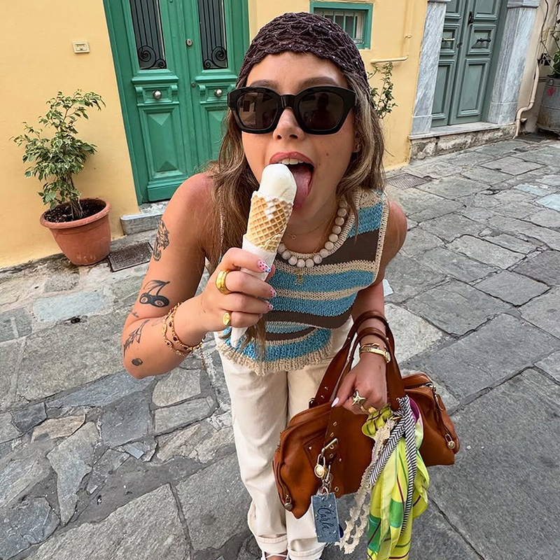 Women's stripe casual elegant knit top for commutin School and nature style going out tops women Spring/Summer/autumn---NBL140