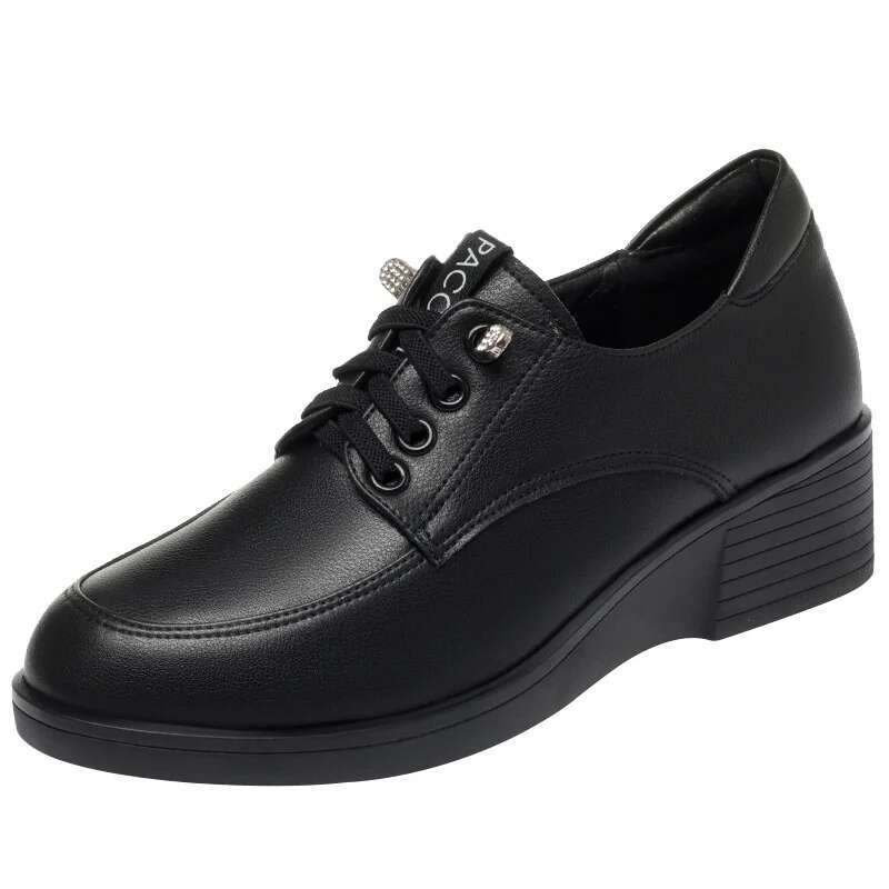 2025 New Fashionable Women's Solid Color Single Thick Bottom Designer Fashion Flat Shoes, Casual Breathable Walking and Running Soft Leather Shoe