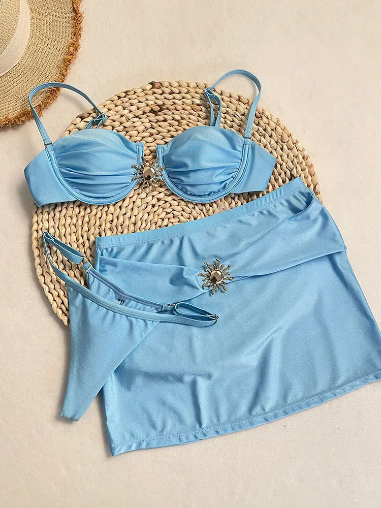 DEBAIOR Sexy sun 3 Pieces Bikinis 2025 Swimsuit For Women Black Swimwear Brazilian Bikini Set Biquini Female Swimuits Beachwear 250411