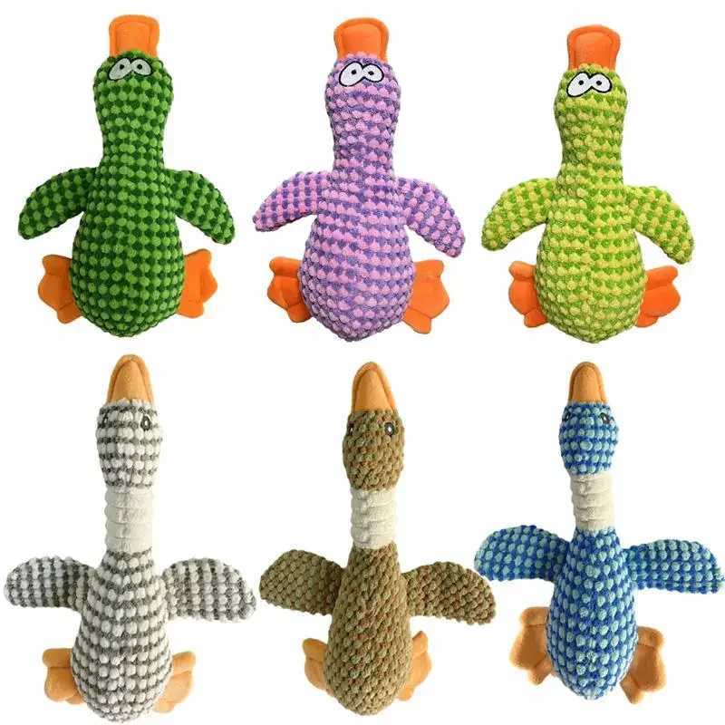 High Quality Cute plush dog toy pet duck squeezing toy puppy sound wild goose chewing toy small medium and large dog teeth cleaning T2504012