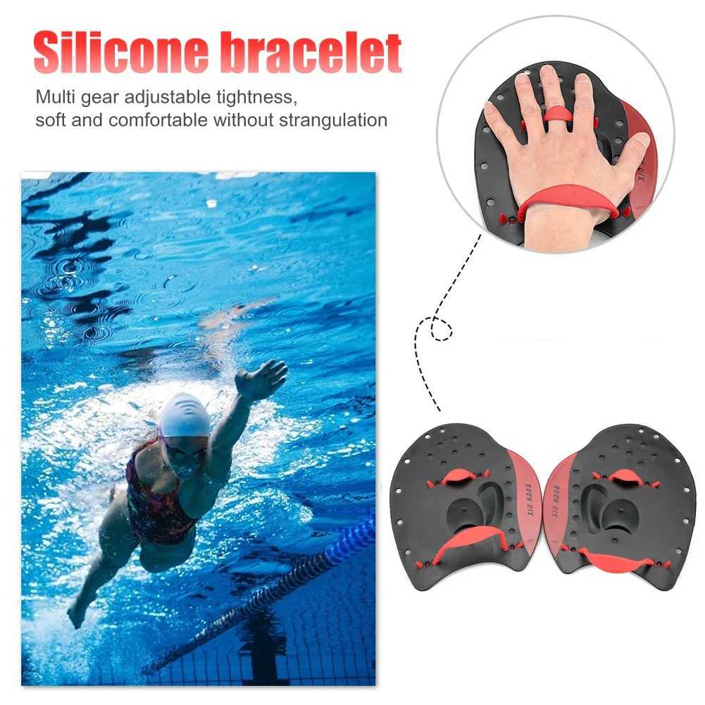 Swimming paddles fins lapels girls correction water sports hand net gloves adult and childrens swimming trainingY250412