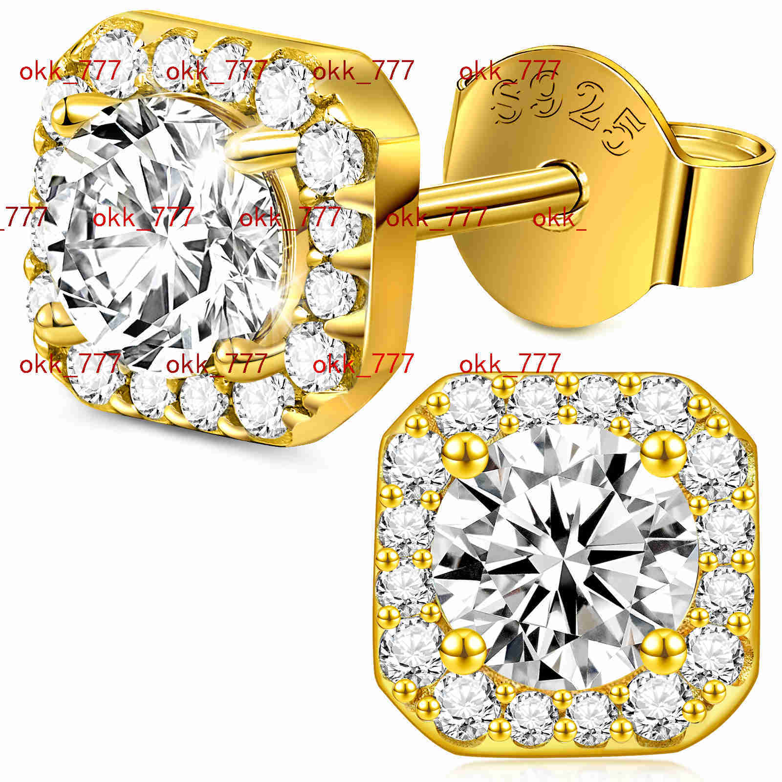 Gold Plate 925 Sterling Silver Flower Moissanite Earrings Moissanite Diamond Earrings