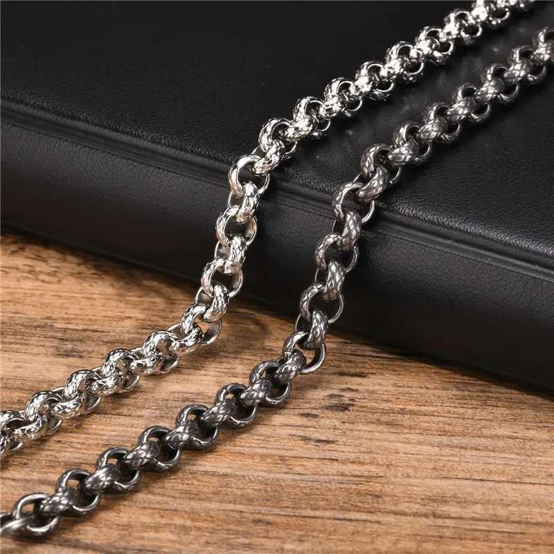 Chunky Belcher Round Chain Bracelets for Men BoysSilver Color Stainless Steel Braided Chain WristbandPunk Jewelry GiftsC250411