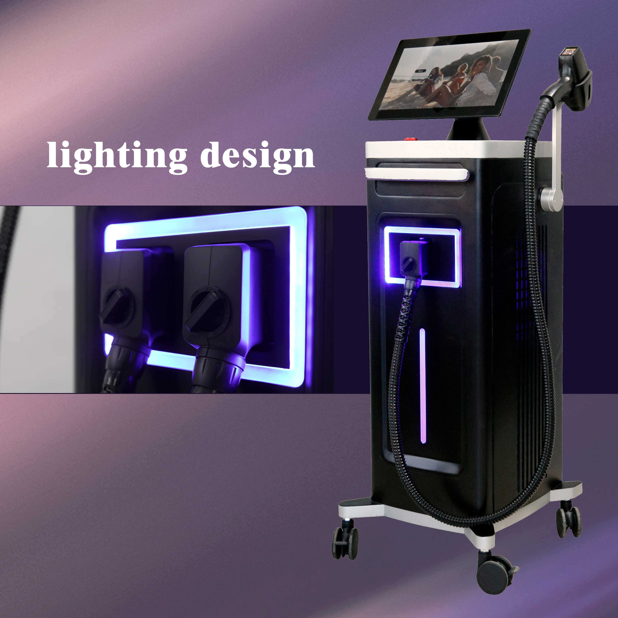 Professional 755nm 808nm 1064nm Diode Laser Hair Removal Equipment Ice Cooling System Painless Hair Removal Device For Spa Beauty Clinic