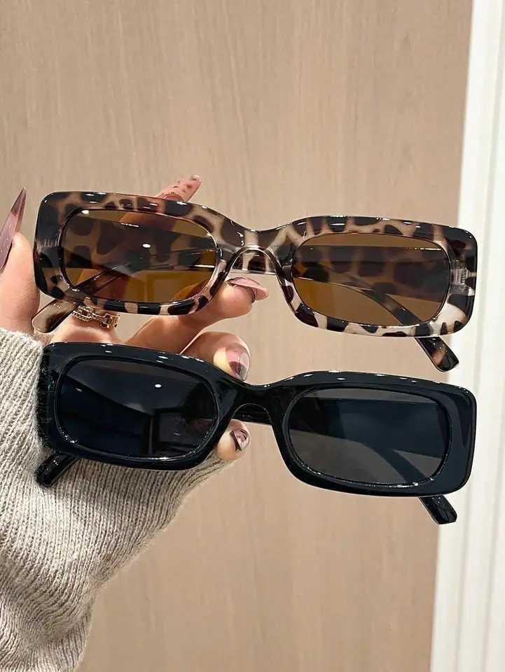 2/4/6 PCS Fashion Classic Square Colourful Plastic Frame Women Sunglasses For Men Daily Life Shades Eyewear Accessories.C250411