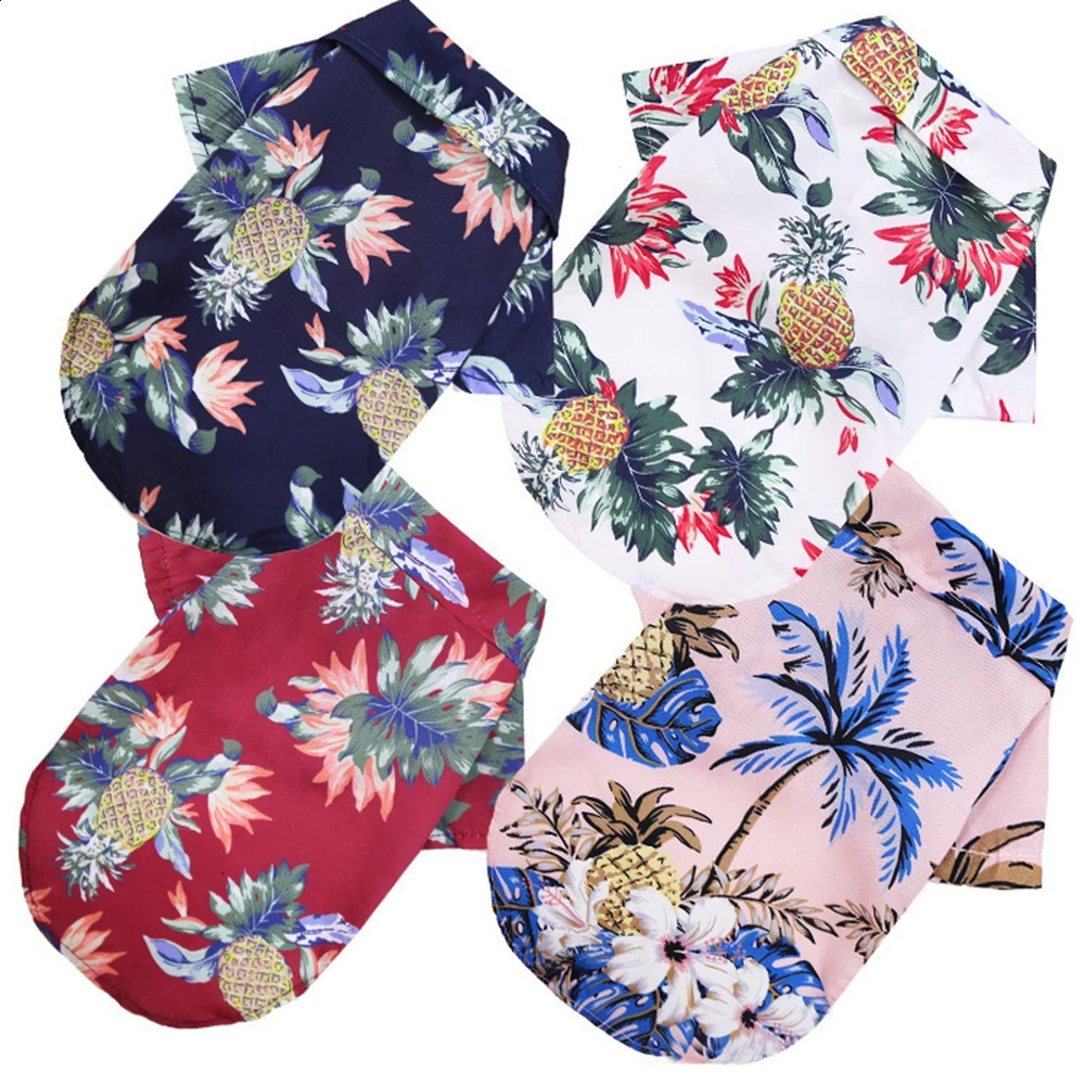 Beach Floral Summer T-Shirt Clothing for Small Large Dog Pet Products Pet Vest Dog Shirts Cat Clothes 250407
