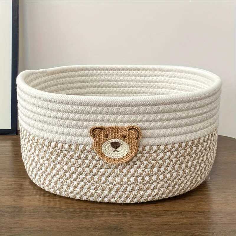 A small bear-patter baby ro basket / baby ro decoration / baby ro storage basket / desktop remote control storage box Y251112