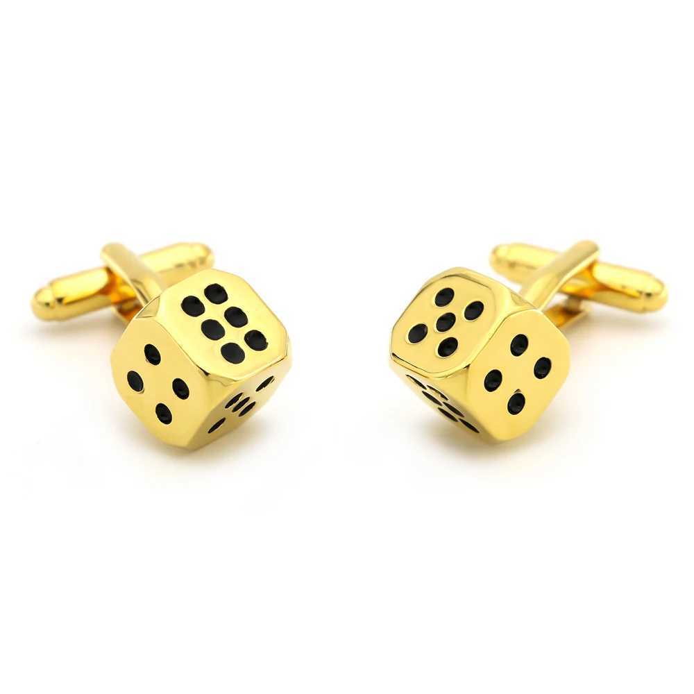 Mens casino cufflinks made of high-quality brass material and designed with golden dice. Wholesale and retail of cufflinksT250412