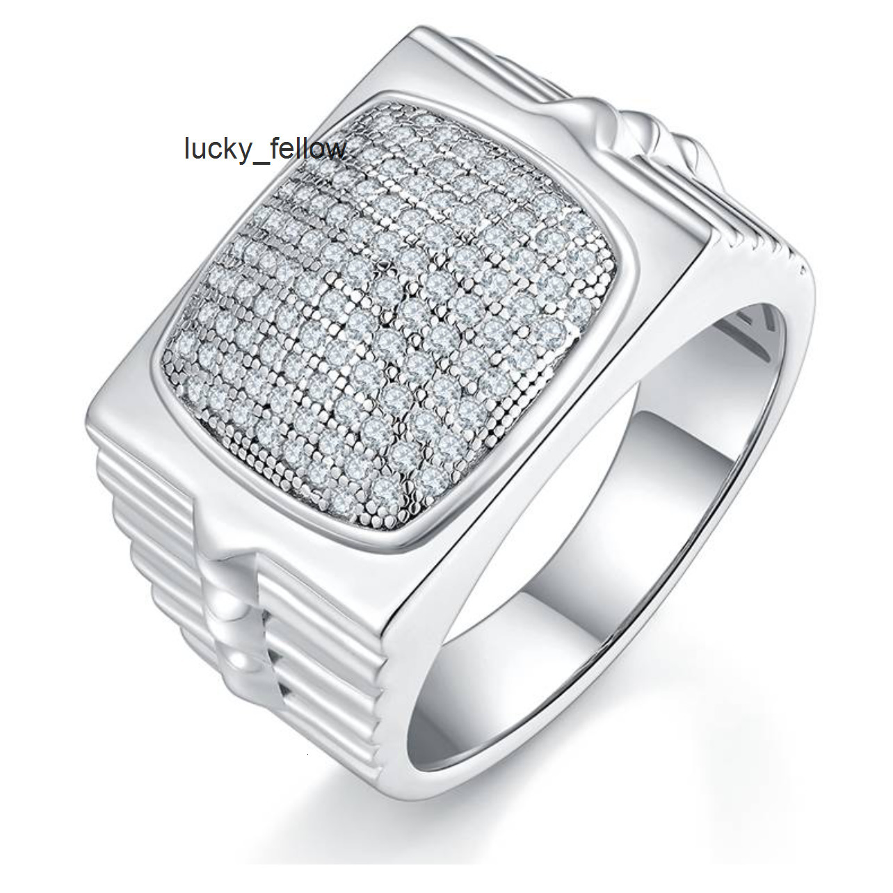 Luxury Fine Jewelry Mens Wedding Ring 0.98ct D Grade Cut S925 Sterling Silver Platinum Plated Moissanite Rings Fashion Style