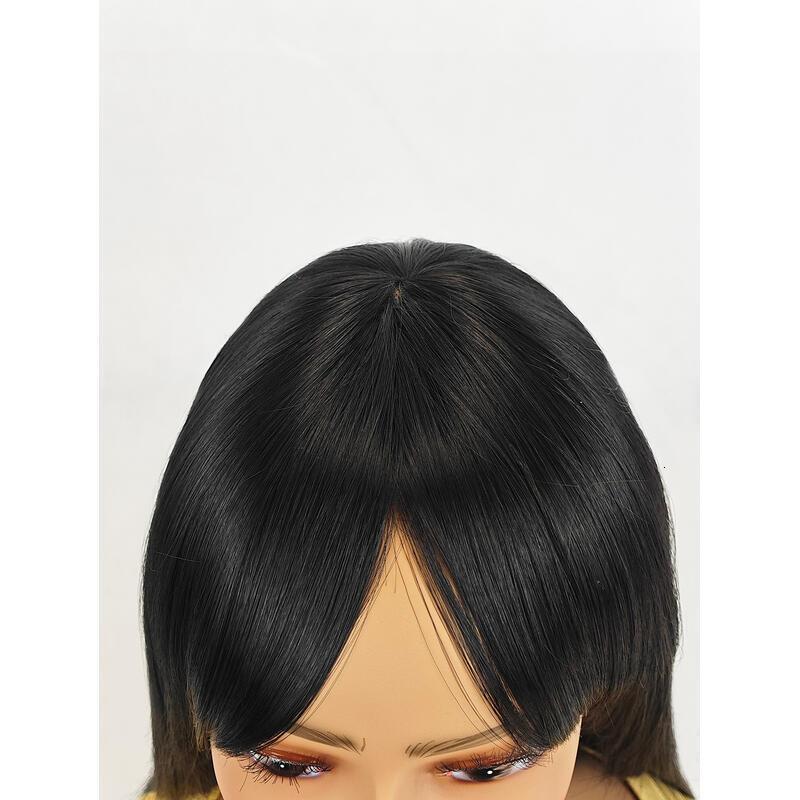 Long Natural Women,Natural Black Wigs with Bangs Layered Shoulder Length Synthetic Wig for Daily Party (24 inch)