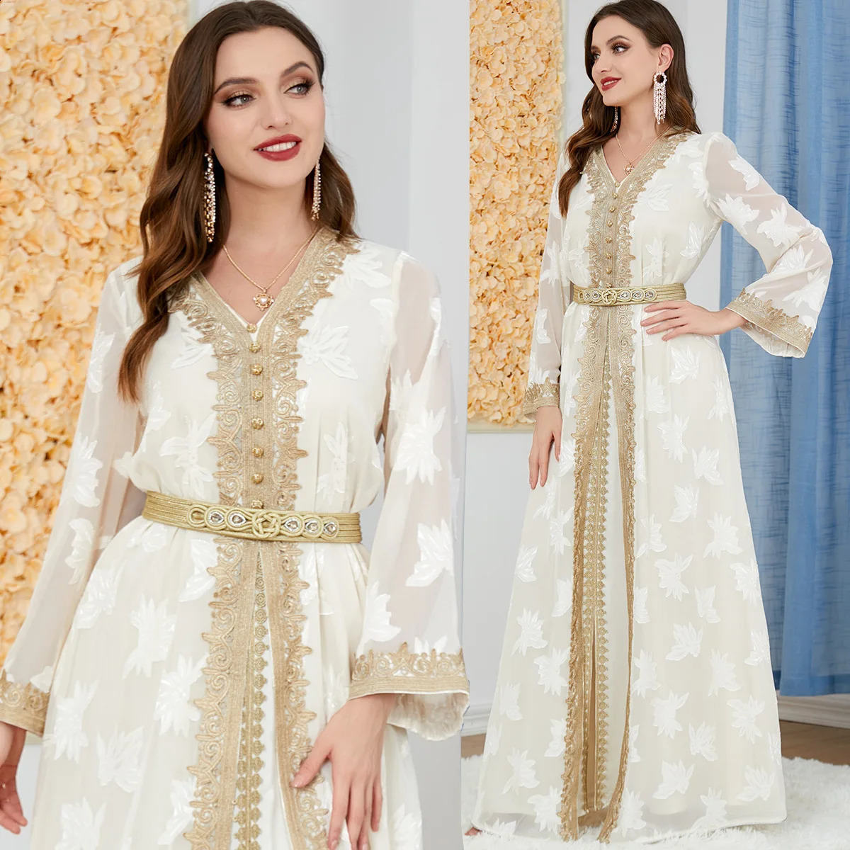 Abaya Dubai Muslim Dress y Ramadan Kaftan Islamic Kimono Robe Women Caftan Marocain Maxi Party Abayas 250411