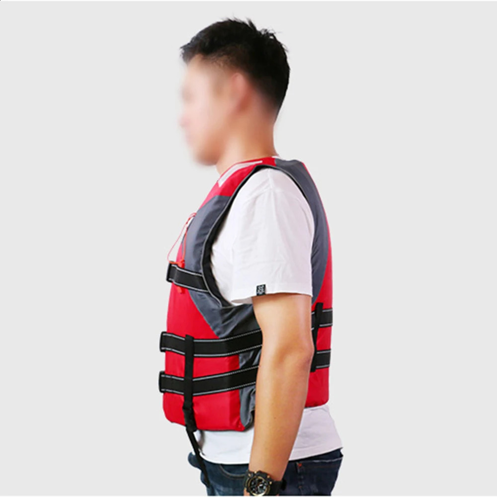 S -XXXL Swimming Boating Life Jacket Skiing Vest Survival Suit Outdoor Polyester Life Jacket for Adult Children with Whistle 250411