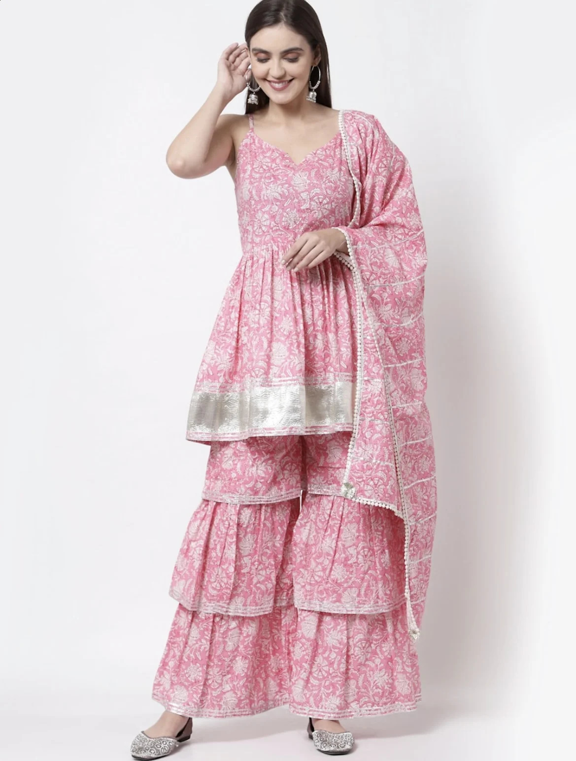 Traditional Indian clothing Sari womens clothing elegant party cosplay sleeveless V-neck side Gabi suit 250411