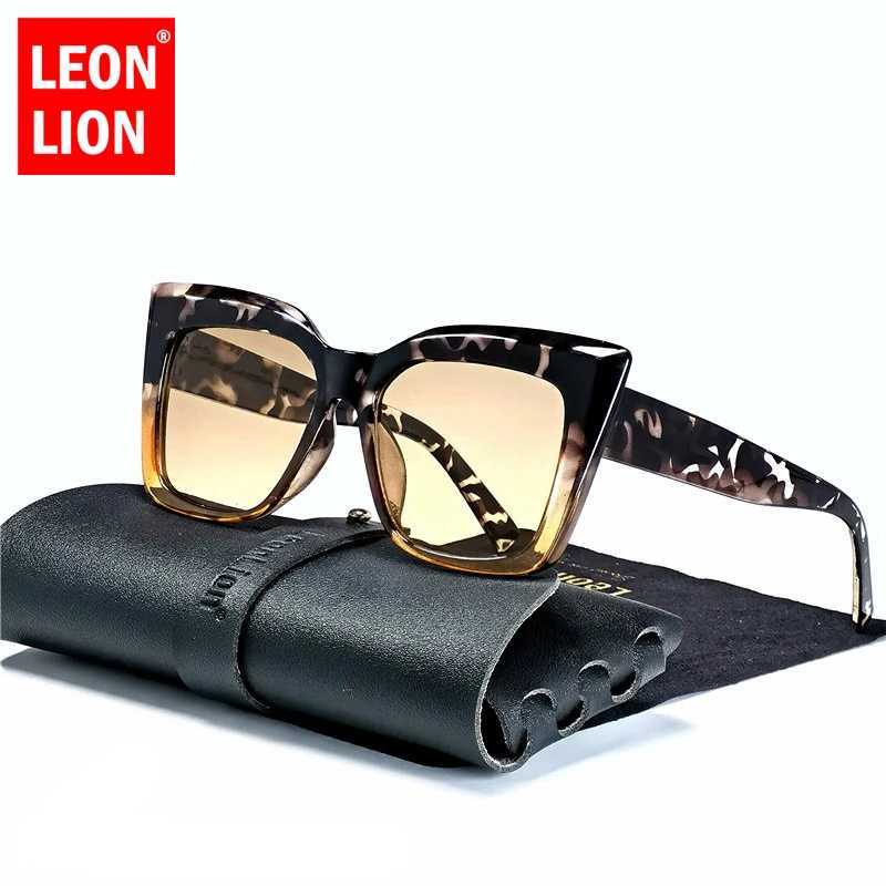 LeonLion Leopard Cateye Sunglasses Women Retro Eyewear Shades for Women Wholesale Luxury Square Oversized Glasses Gafas De Sol Z250411