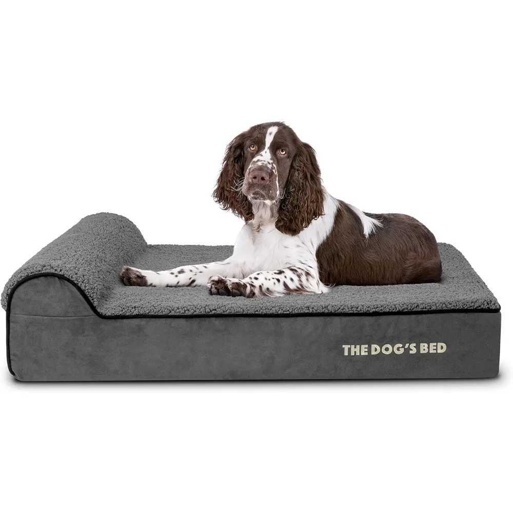 Dog bed orthodontics Dog bed big gray plush 40x25 memory foam relieve arthritis hip and elbow dysplasia pain X250412