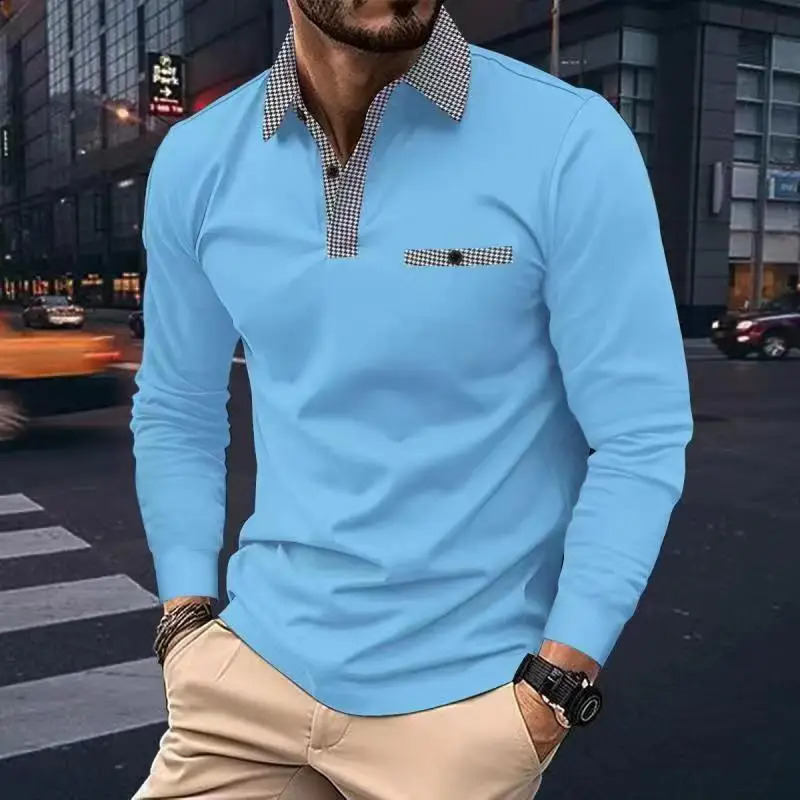 Spring Autumn Men Polo shirt Casual Sports Shirt Men Pure Color Long Seeved Polo Shirt S-3XL Men T-Shirt Fashion Breathable Top 250409