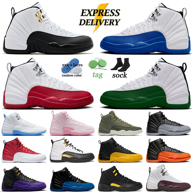 12 12s Taxi Basketball Shoes OG j12 Sneakers Blueberry Cherry Pearl Pink Wolf Grey Barons Playoff Flu Game Gym Red Stealth French Blue Mens Womens Outdoor Trainers