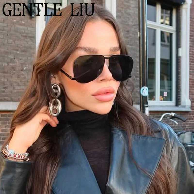 Oversized Pilot Mask Sunglasses Women 2025 Luxury Brand Vintage Oval Big Frame Sun Glasses For Ladies Driving Eyewear UV400 Z250411