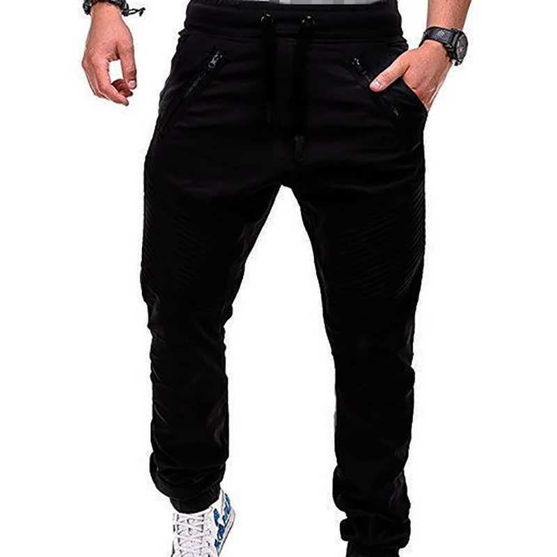 Mens casual jogging pants thin cargo sports pants mens multi pocket Trouser new mens sports shirt hip-hop harem pencil pants W250411