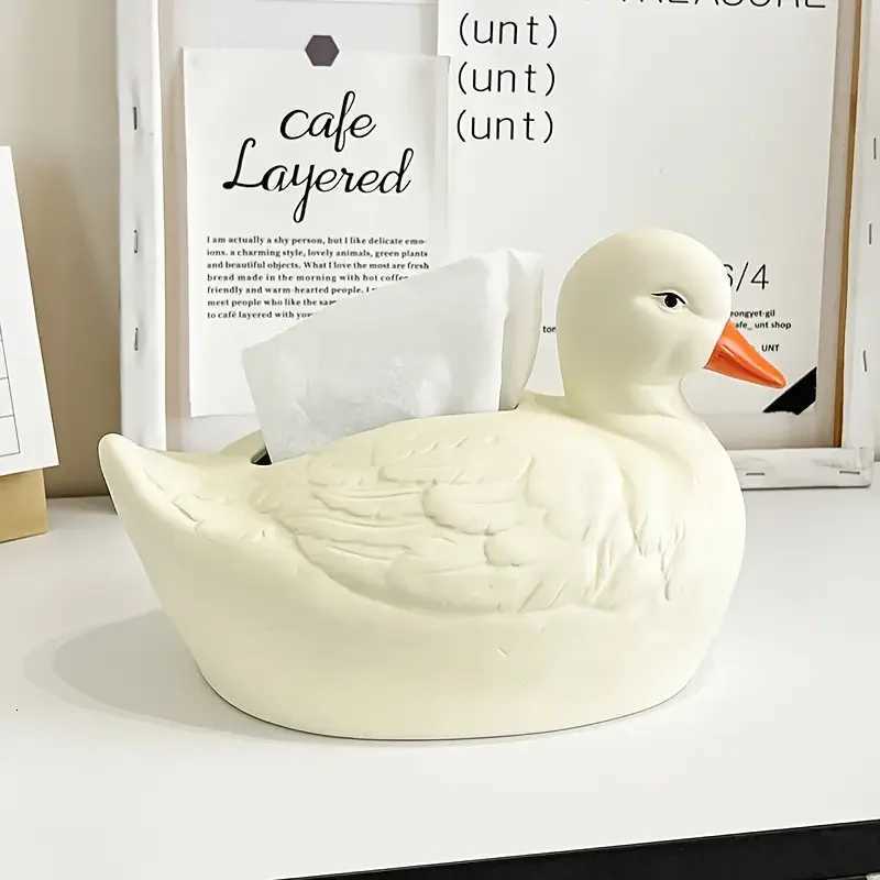 Cartoon Cute Psyduck Tissue Box Storage Box Paper Box Living Ro Tea Table Decoration Creative Household Ornament Y251112