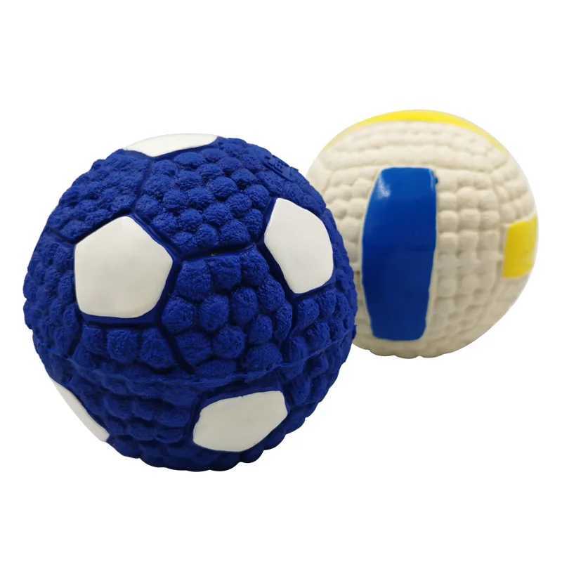 High Quality Soft pet ball squeeze for small and large dogs rugby tennis volleyball basketball latex teeth cleaning training toys T2504012
