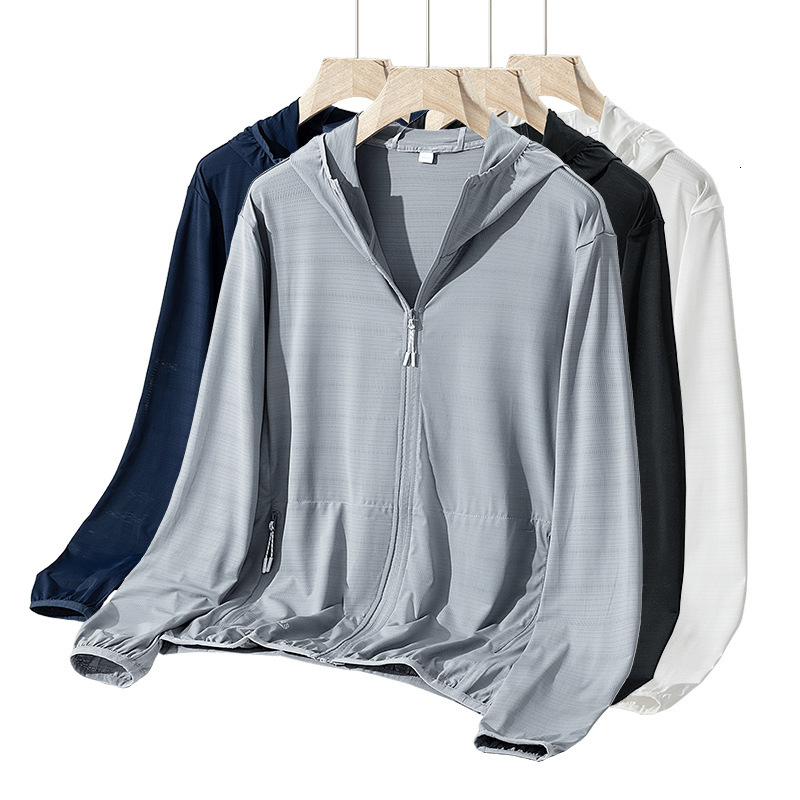 Sunscreen Clothing Mens Plus Size Loose Jacket Outdoor Uv Resistant Skin Clothing Summer Ice Silk Thin Breathable Sunscreen Clothing