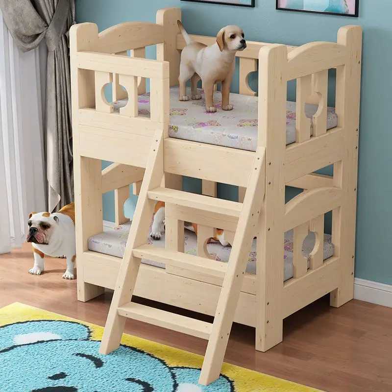 Sturdy wooden bunk bed bungalow cat nest teddy bear nest dog bed cat bed dog supplies for all seasons X250412