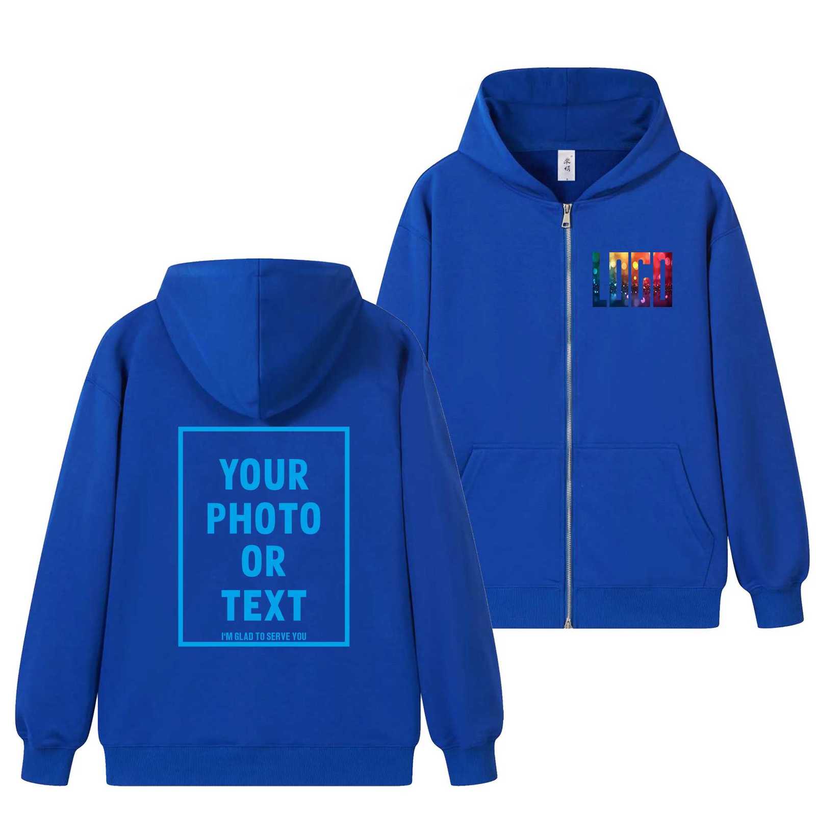 POD customization Customized printed 320G sportswear jacket team uniform DIY spring and autumn hooded cardigan custom casual loose guitar styT251112