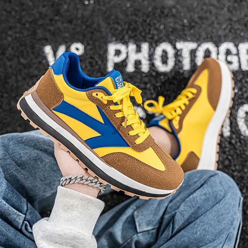 Fashionable Men Casual Shoes with Patchwork Color Straps for Student Training Cfortable Non Slip Vcani Tennis Sneakers Z250411
