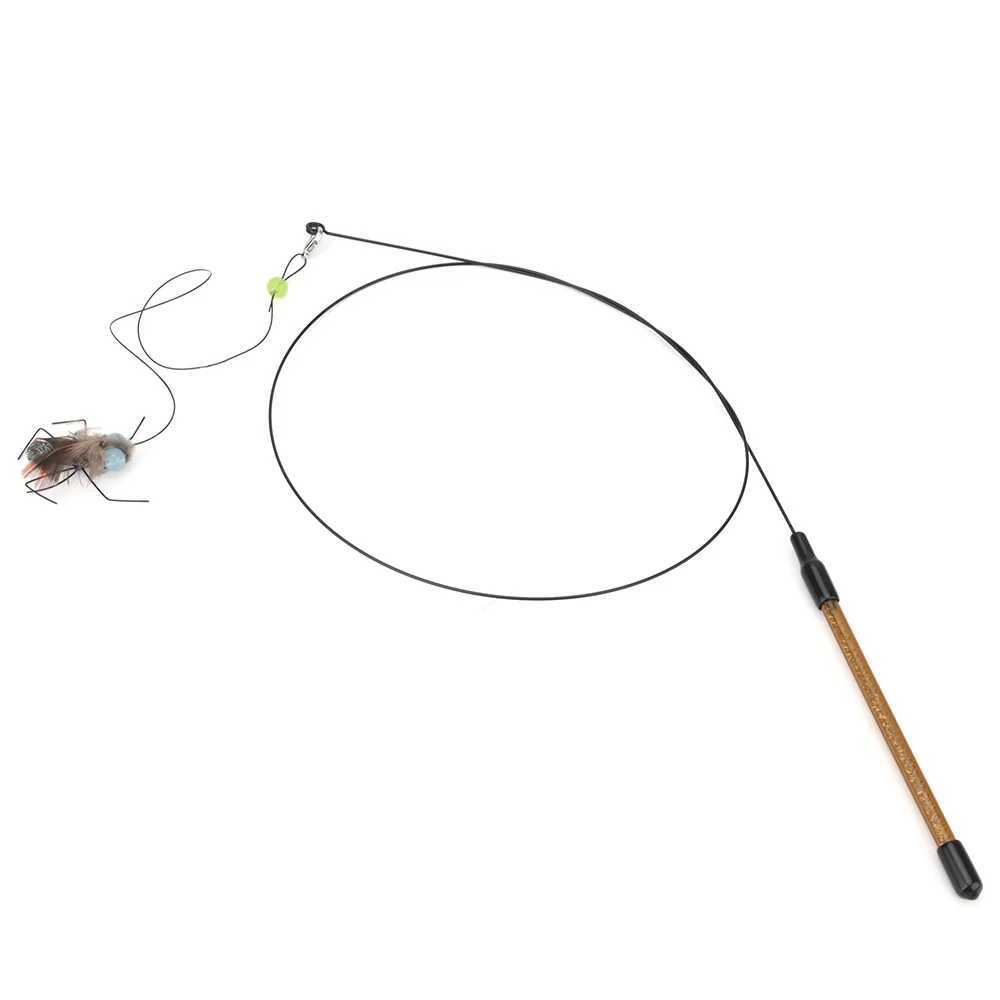 5 small replacement head flying insect cat toy accessories fun teasing stick interactive stick feather insect pet toy Y250412