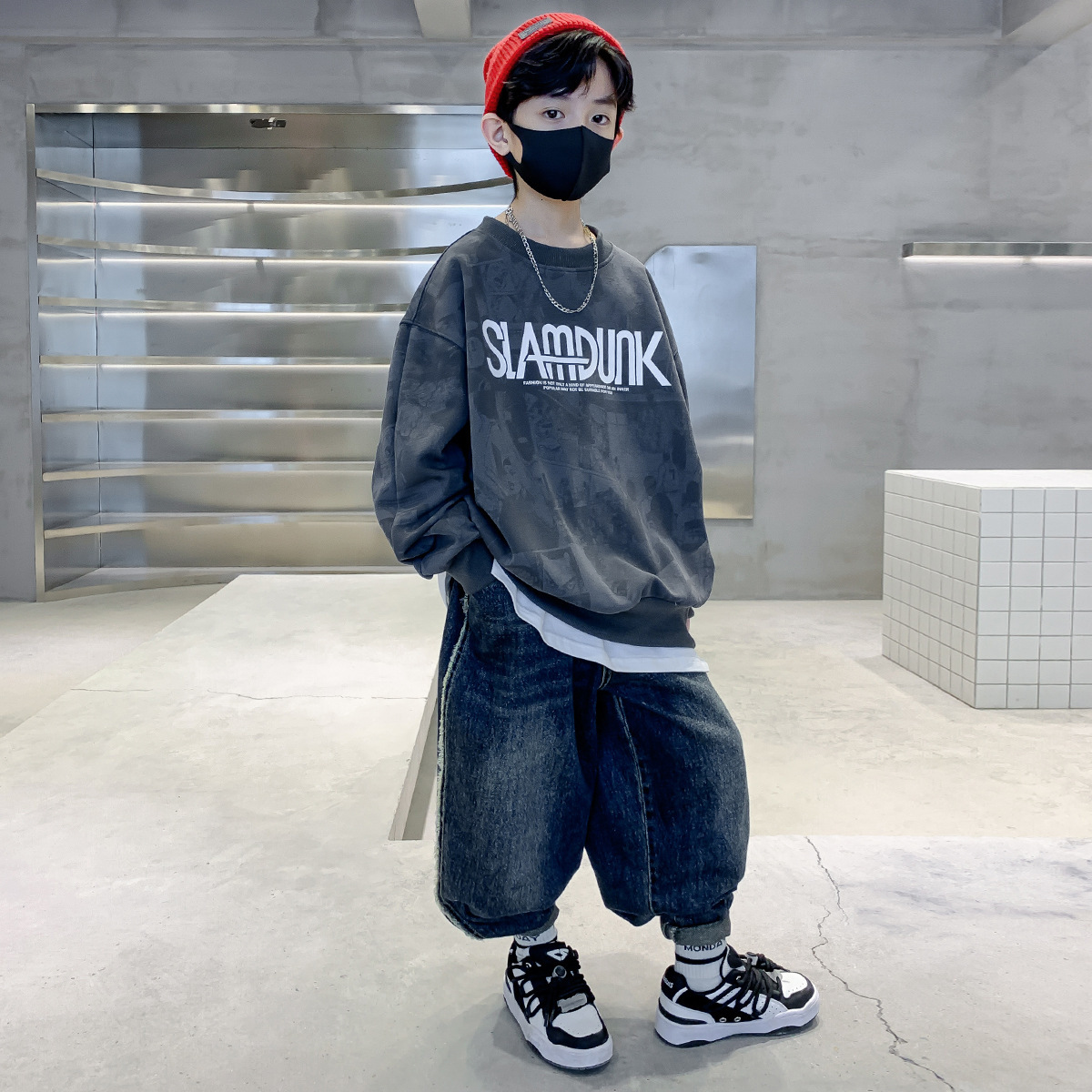 Ddmyshoesvip Boys New Style Spring And Hoodie Base Handsome Boys Autumn Outfit Mid Size Children S Fashionable Top
