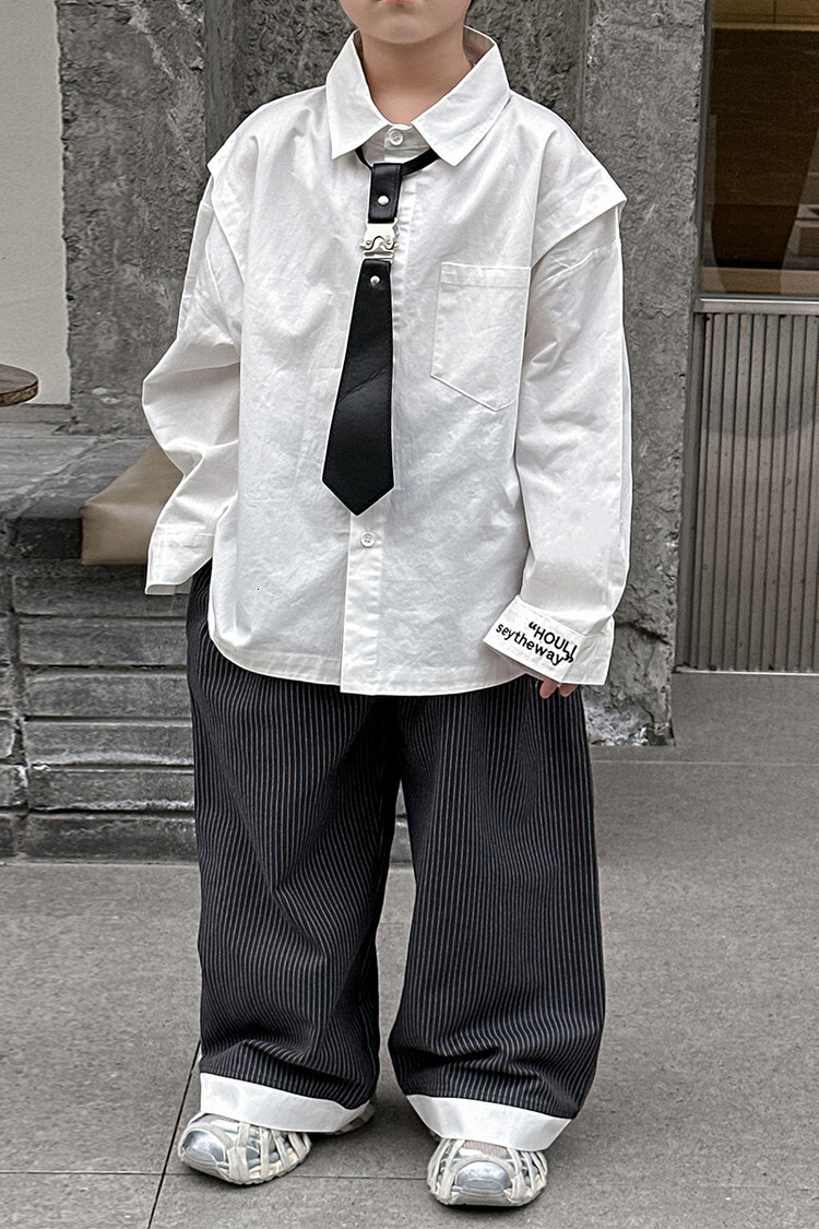 Ddmyshoesvip Boys College Style Shirt New Children S Korean Version Handsome Loose Top Versatile Spring Outfit For Middle Aged And Young Children