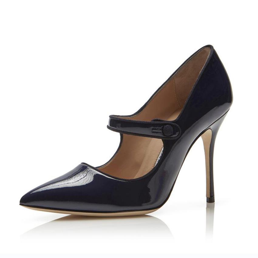 Fashion Women Pumps Sandals Classic CAMPARINEW Cool Black Beige Patent Leather Pointed Toe Pump Front Strap With Button Italy Designer High Heels Sandal Box EU 35-43