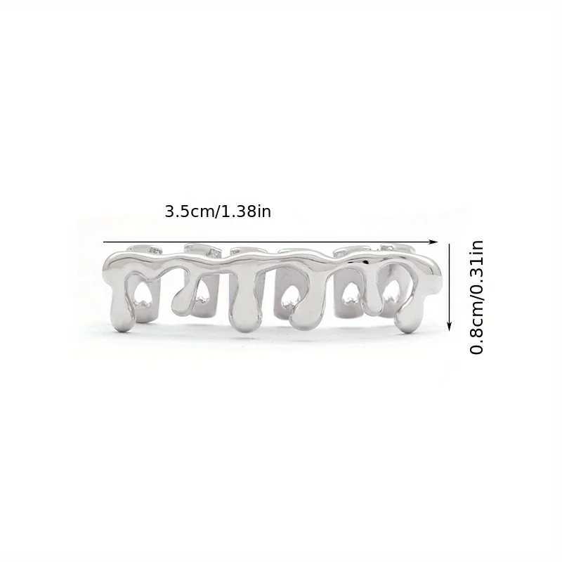 Hip hop copper gold-plated drop shaped bracket suitable for male and female Halloween teeth props accessories teeth jewelry W250412