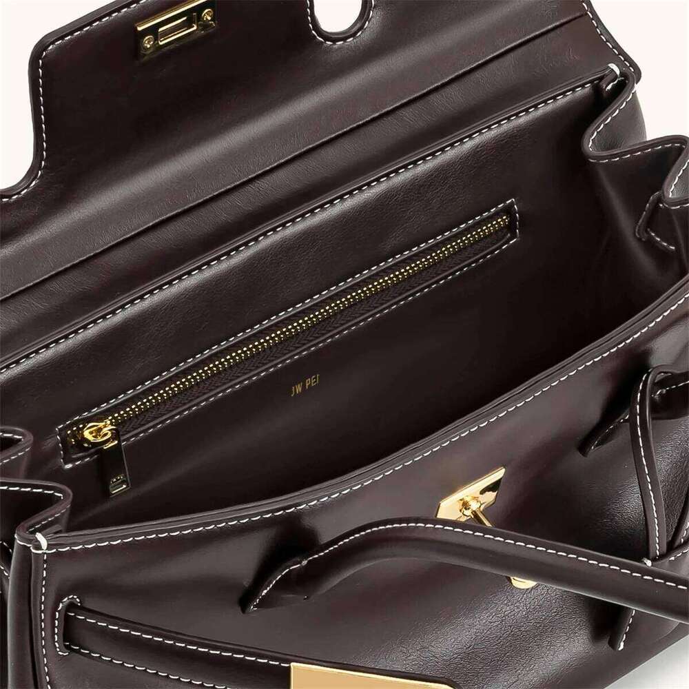 JW PEI 2025 New Women's Yara Shoulder ,Brown Large Capacity Work For Women Commuting, Professional Briefcase Tote Bag