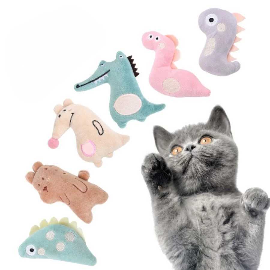 Pet Plush Bite Toy Cartoon Stuffed Animal Cute Plush Cat Chewing Toy Interactive Pet Toy Y250412