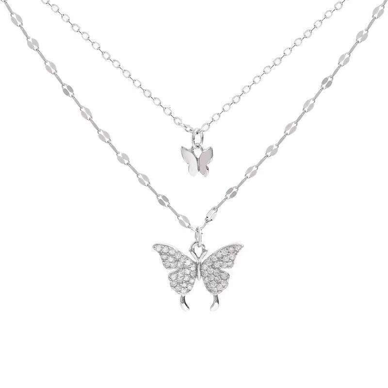 Niche design, temperament, butterfly fairy aura, sier necklace, collarbone chain, westernized personality, high-end feeg, sweet and cool accessory cha