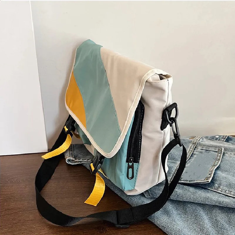 Waterproof nylon messenger bag womens canvas handbag shoulder cross body bag large capacity casual student backpack 250411