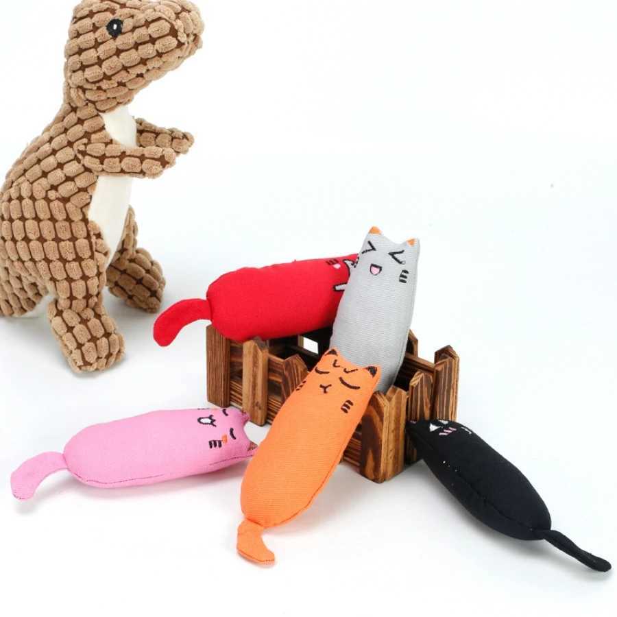 Rusty sound cat toys cat products cute cat toys kitten teeth frosted cat plush toys thumbs pet accessories Y250412