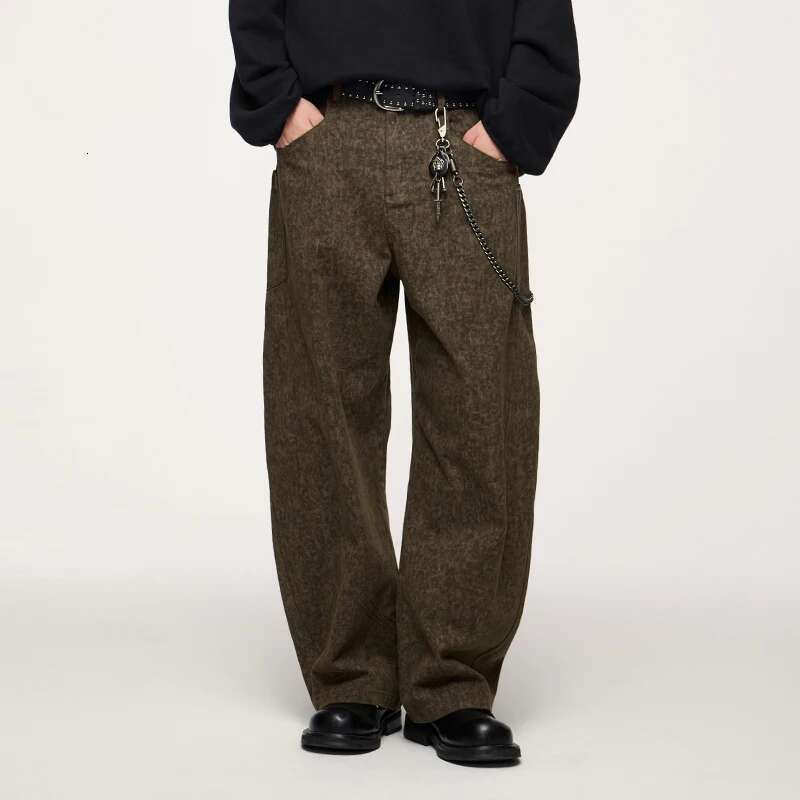 Men's Leopard Camo Cargo Pants High-Street Vintage Casual Trousers