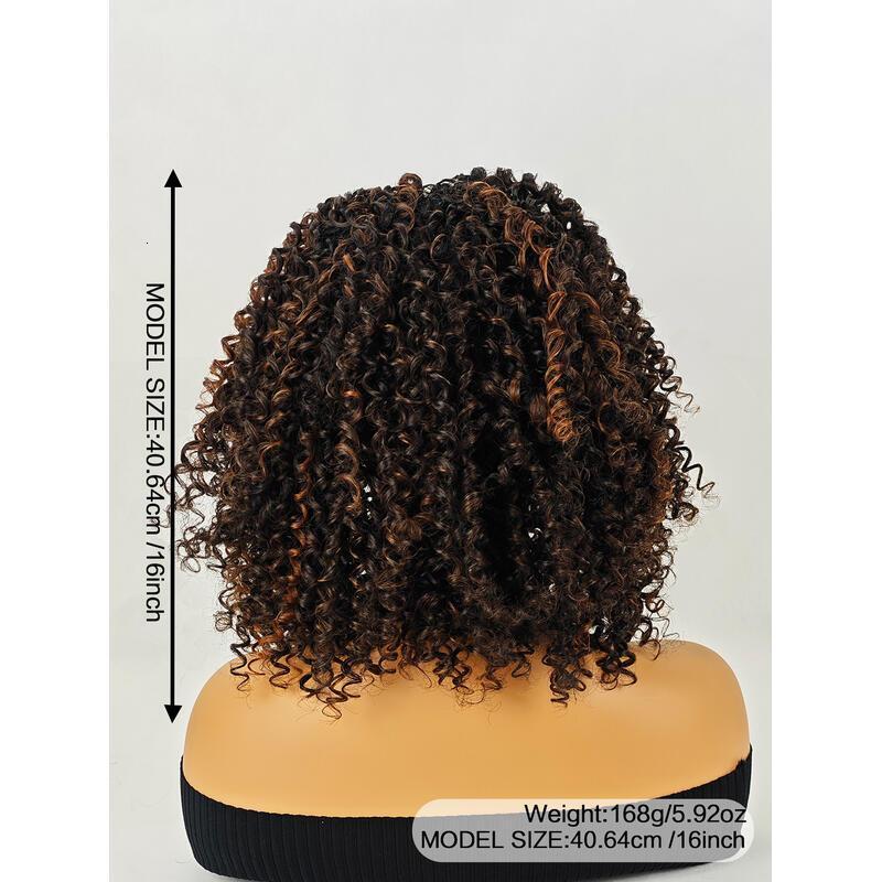 Especially Yours Wig Shoulder-Length Layers Natural Spiral Curls with Full, Bouncy Volume, Comfy Stretch Band/Runway Shades of Black Headband Kinky Cu