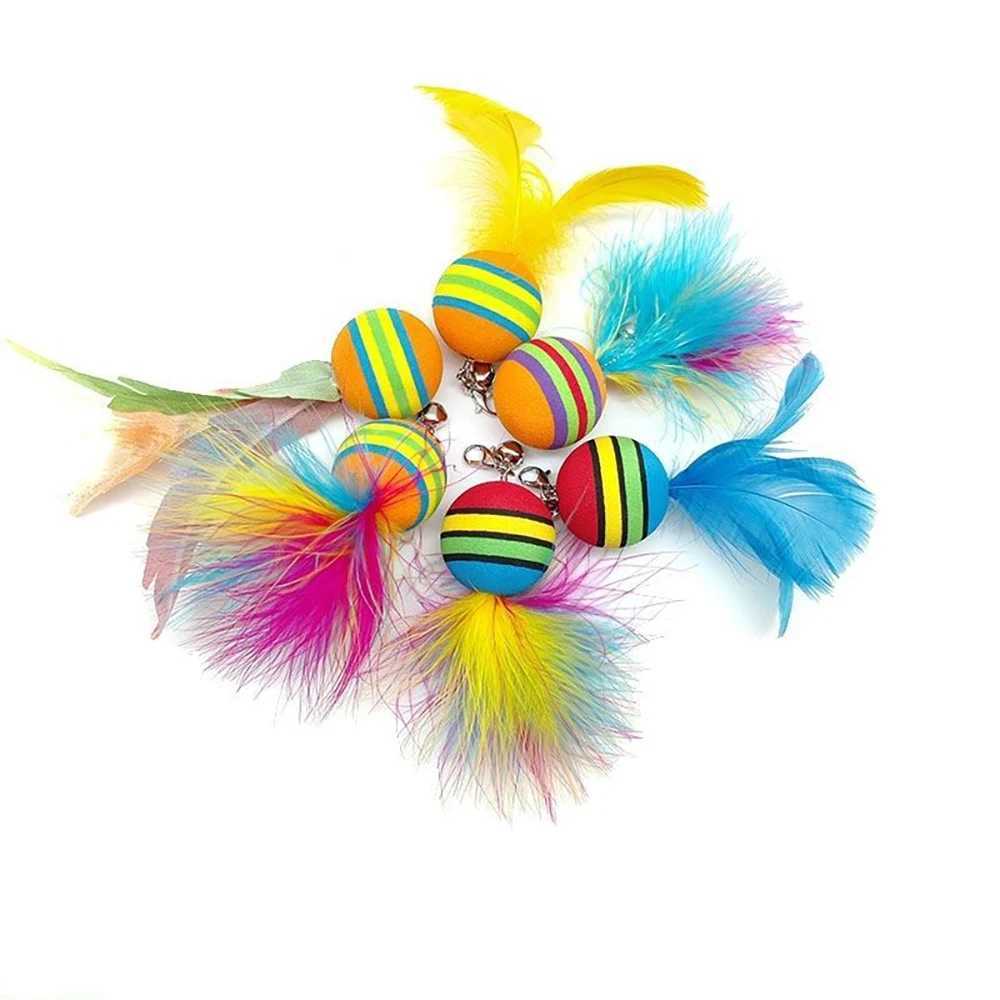 Interactive and fun cat toys with feather sticks cup suction balls and feathers instead of bells for indoor cat and kitten exercise Y250412