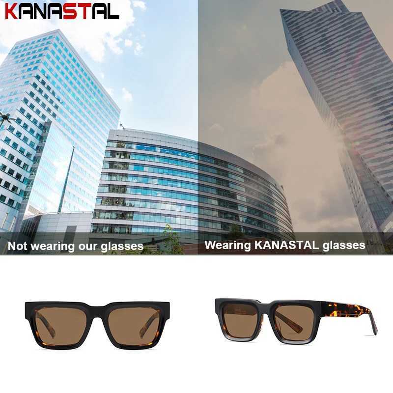 Men Polarized Sunglasses Women UV400 Square Sun Glasses Acetate Fibre Eyeglasses Frame Camping Fishing Anti Glare Shade Eyewear Z250411